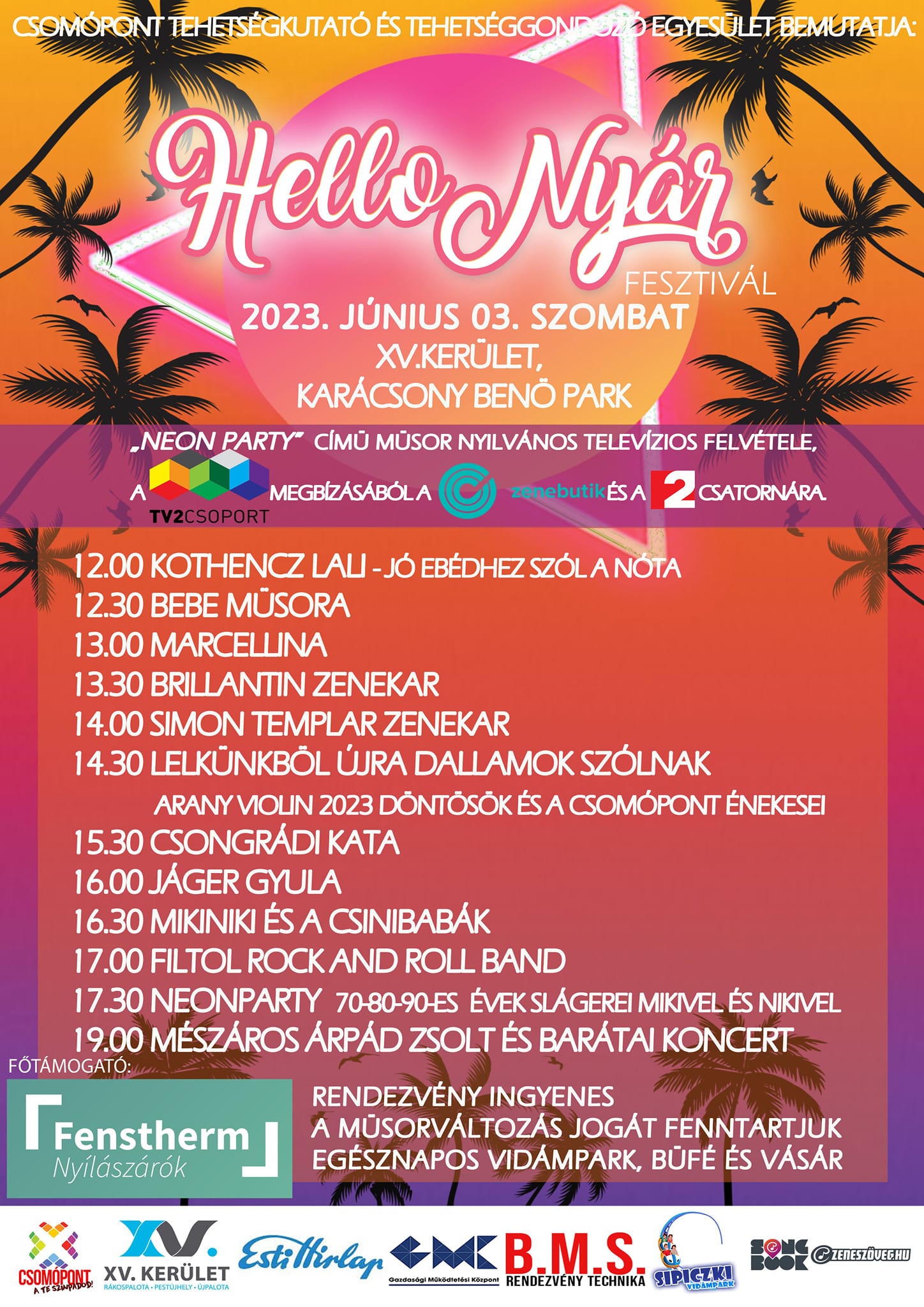 Helló Nyár Fesztivál 2023 program