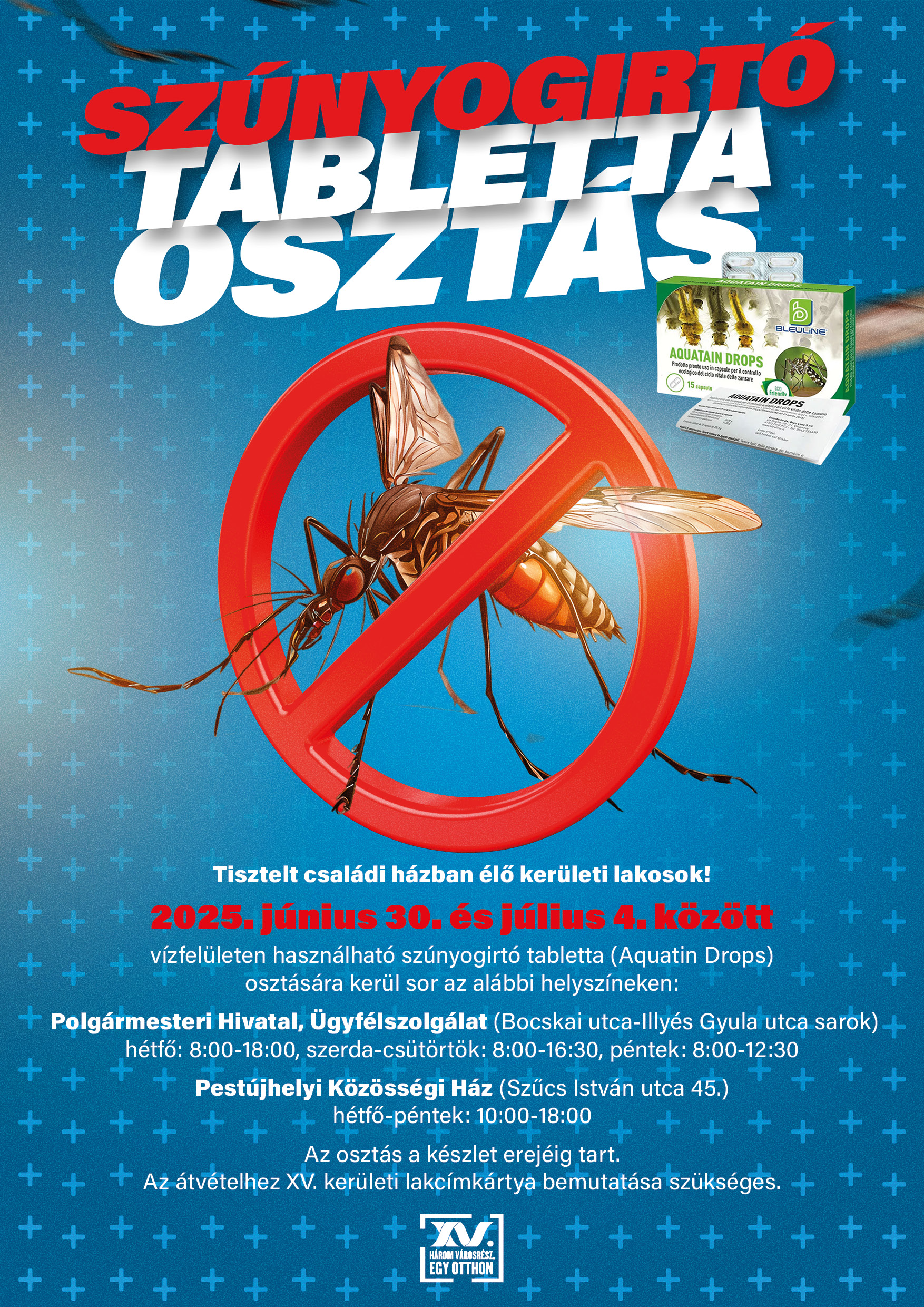 Szúnyogírtó tabletta osztása