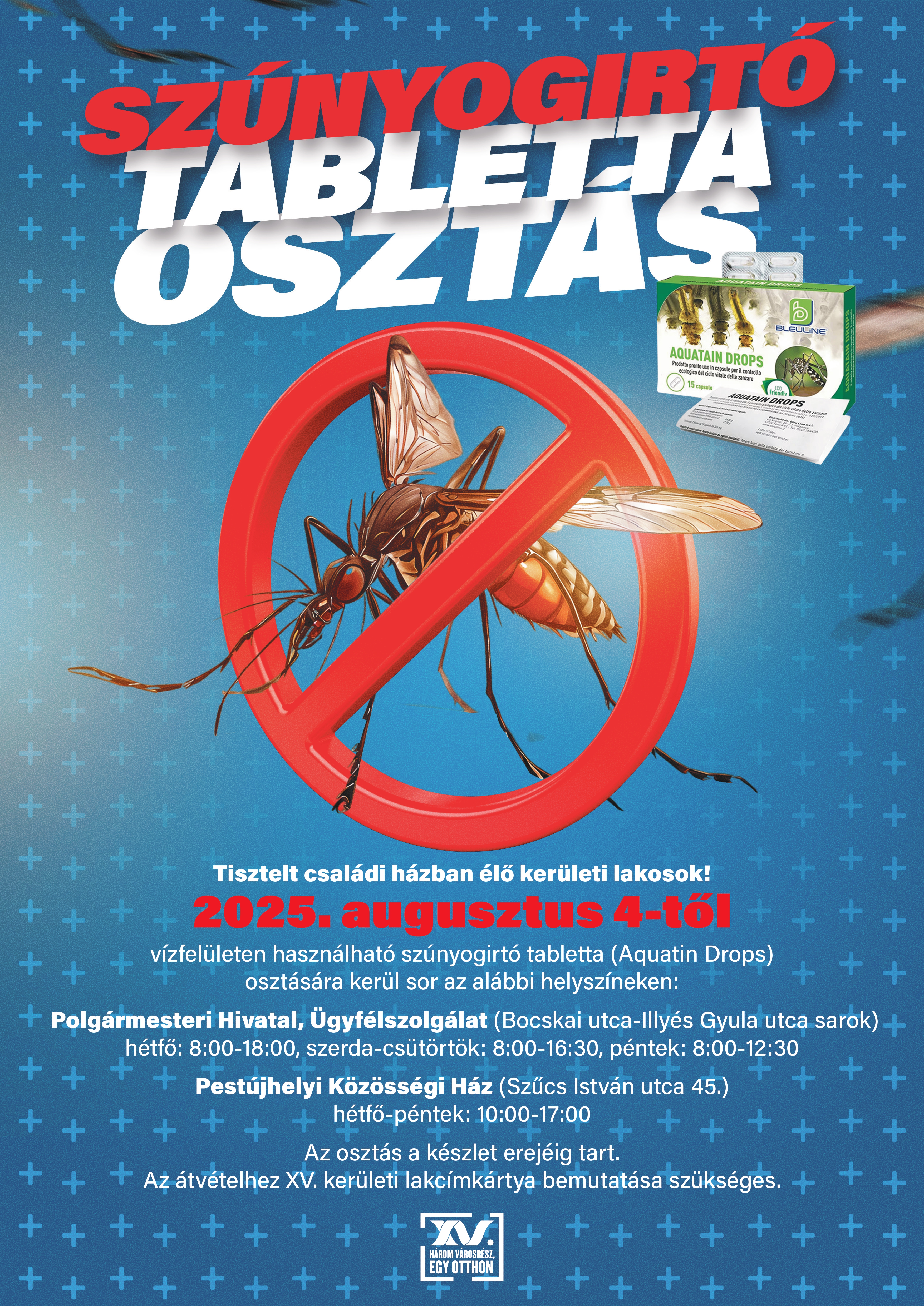 Szúnyogírtó tabletta osztása