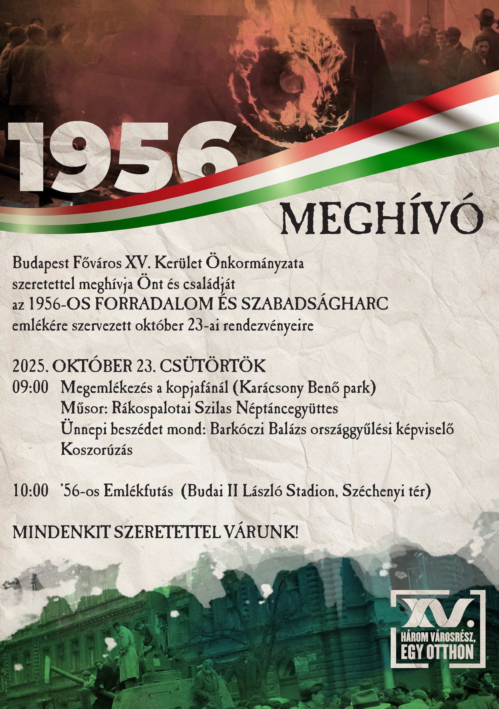 október 23-i megemlékezés meghívója