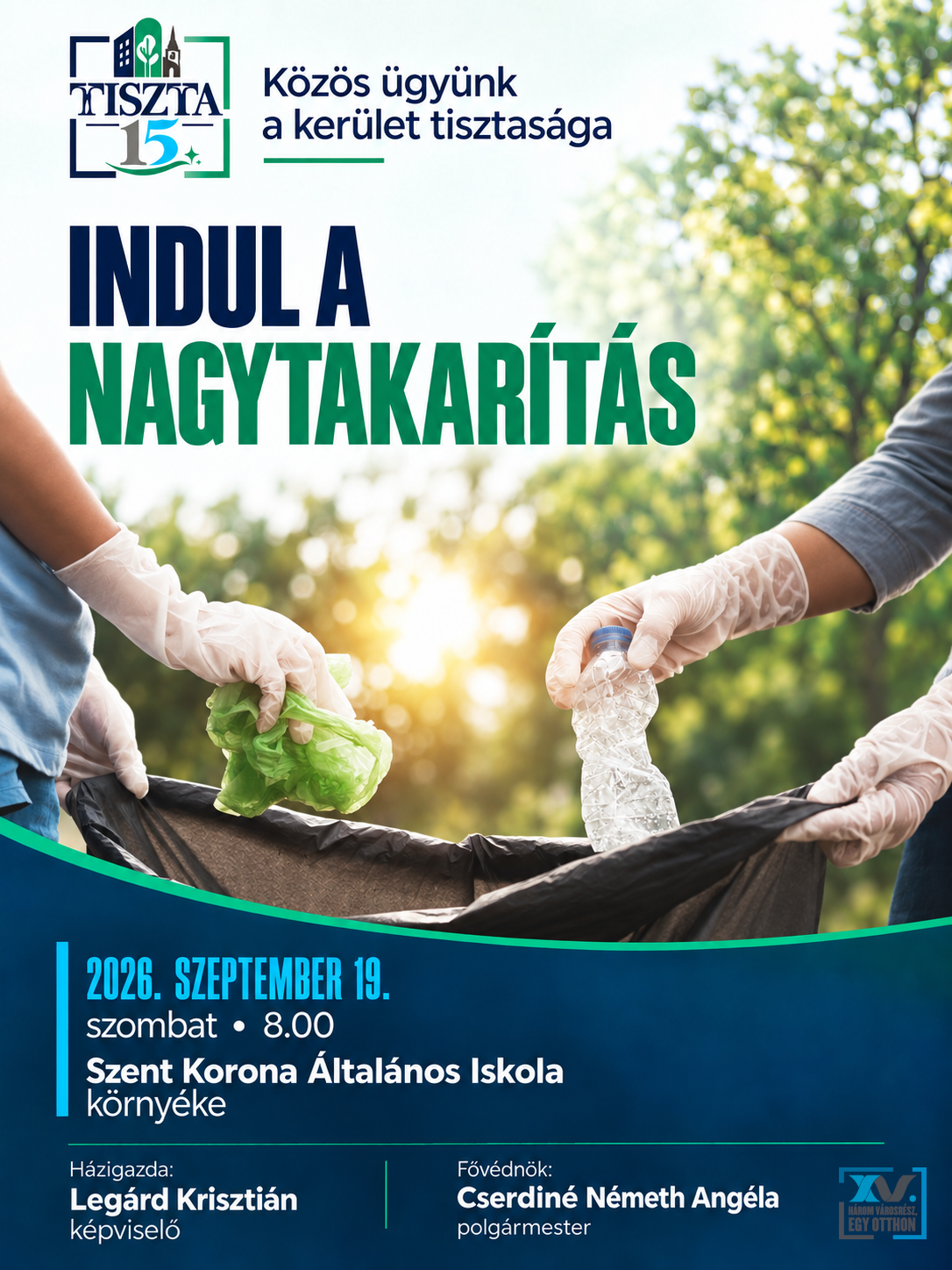 Tiszta15 akció plakátja