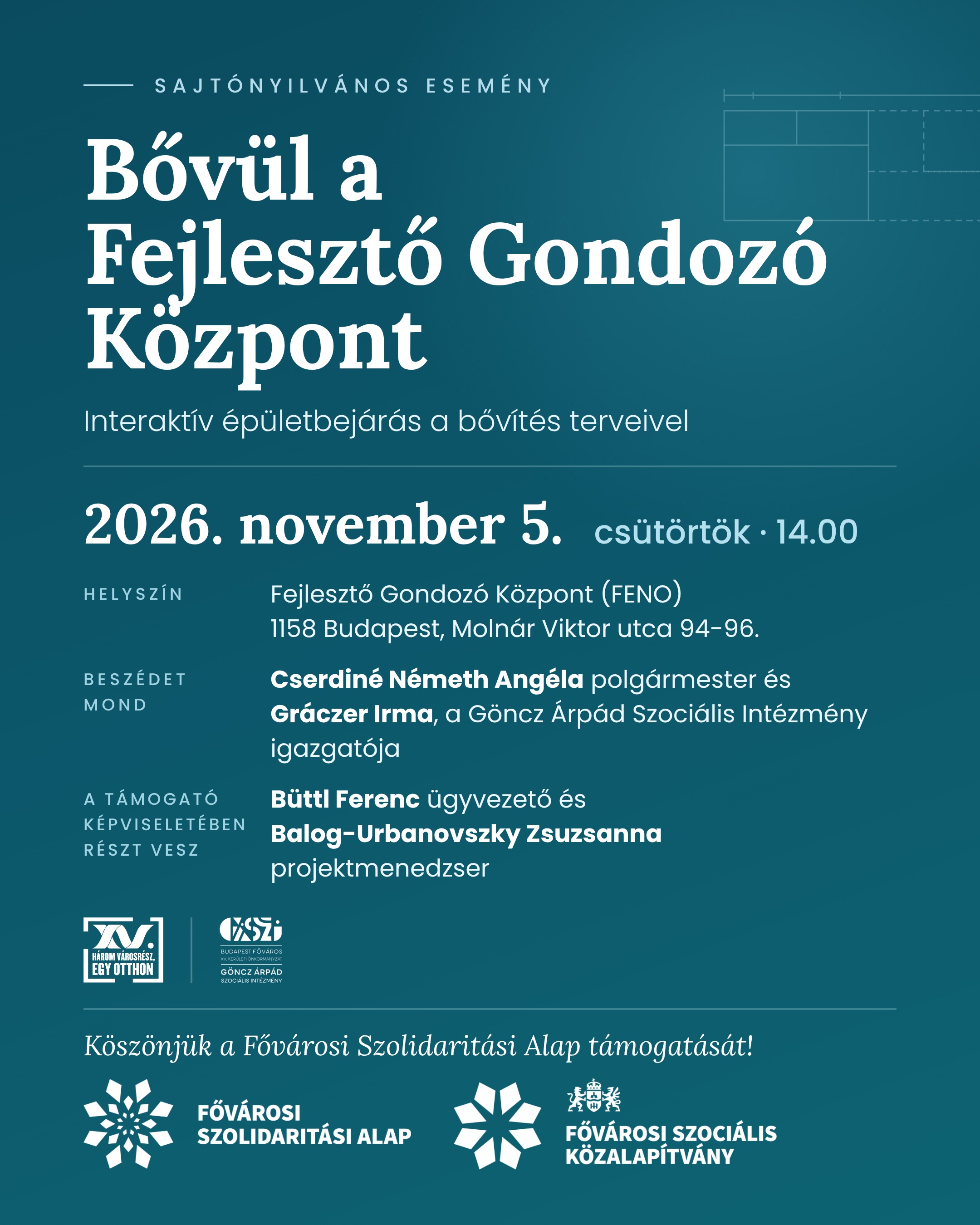 A FENO-sajtóesemény plakátja