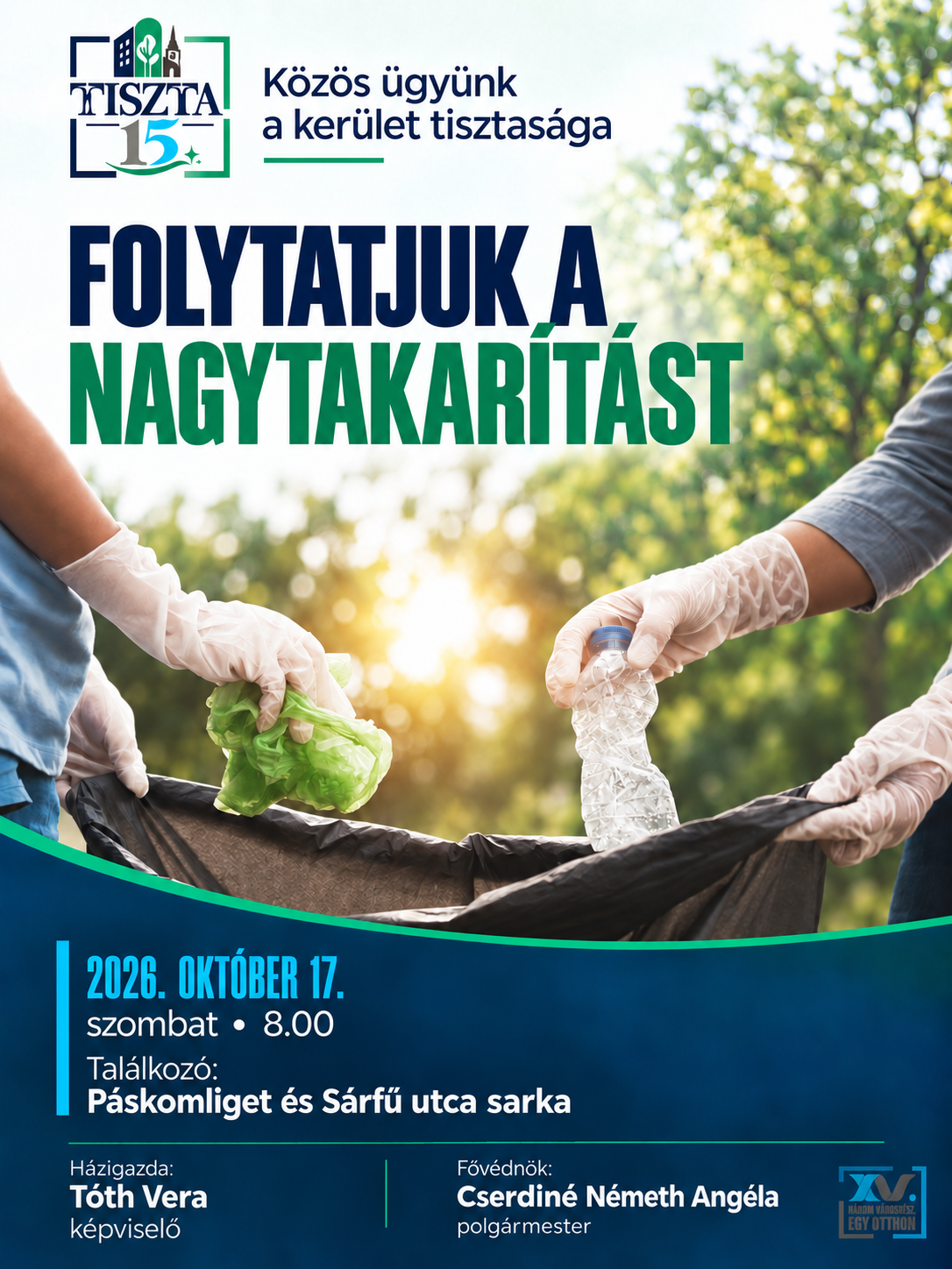 Tiszta 15 nagytakarítás esemény plakátja