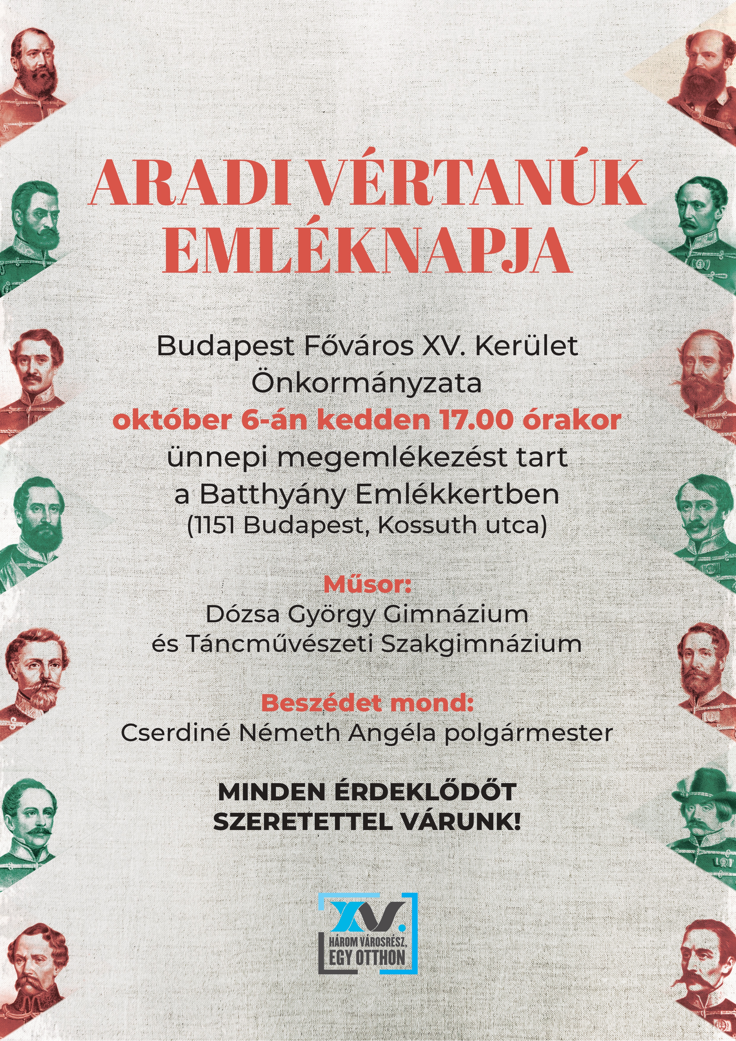 Aradi vértanúk emléknapjának plakátja
