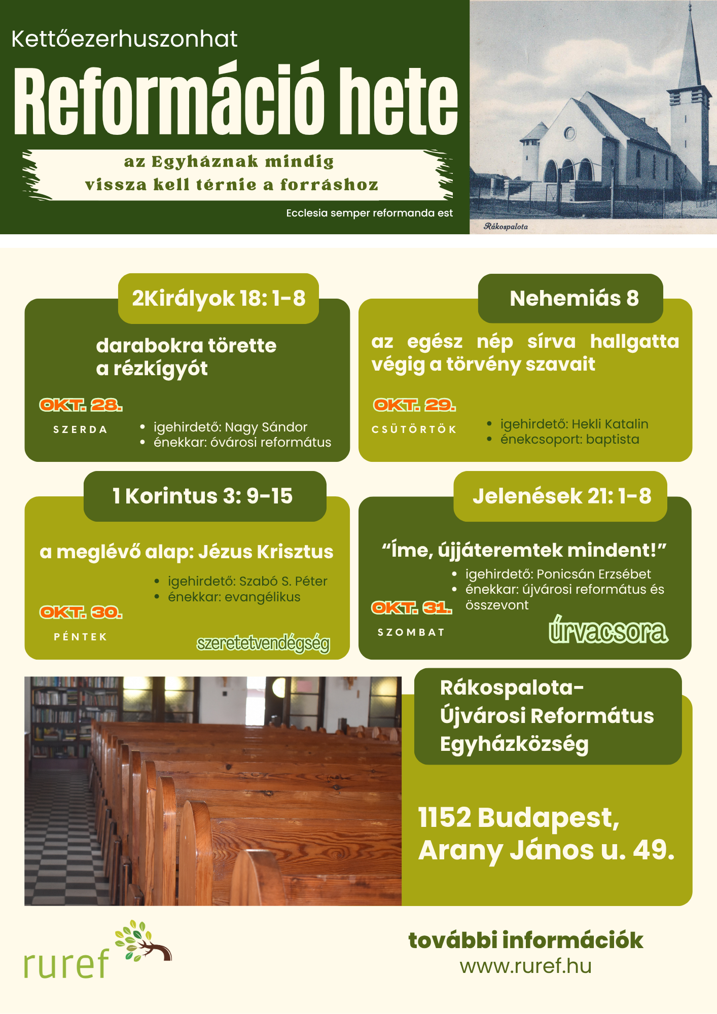 Reformáció hete plakát