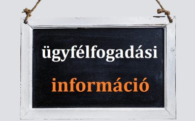 Ügyfélfogadási időpontváltozás