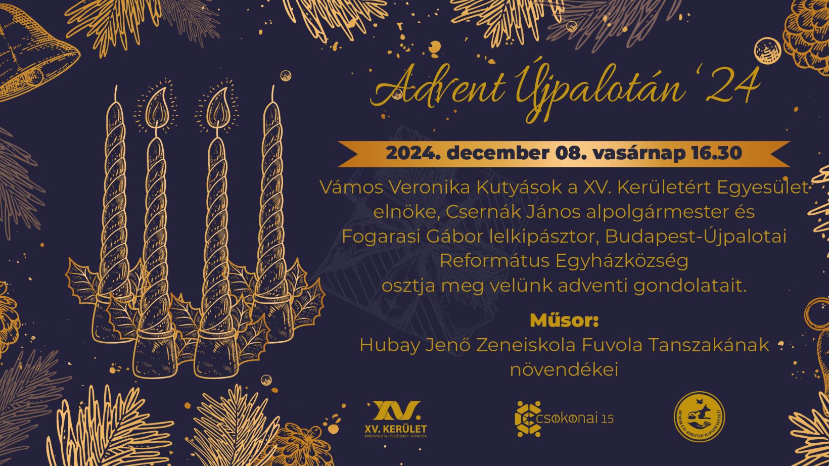 A második adventi gyertya meggyújtásának programja