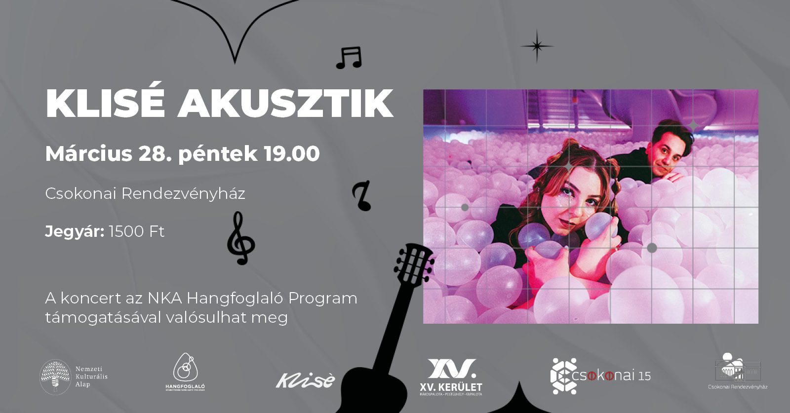 Klisé akusztikus koncert plakátja