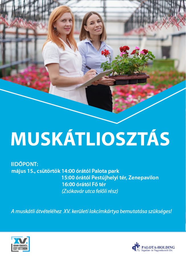 muskátliosztás időpontjai és helyszínei